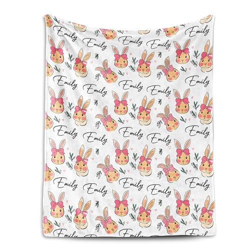 Personalized Blanket with Name, Custom Bunny Blanket for Baby - color: S6