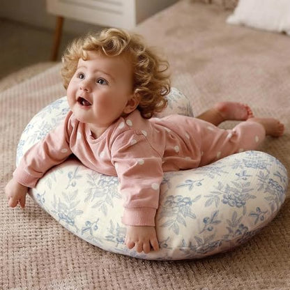 FUNUPUP Muslin Nursing Pillow Cover Replacement, Blueberries&Blue - color: Blue&blueberries
