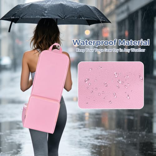 COOLBEBE Yoga Bag for Women with Side Mesh Pockets & Wet Dry Compartment - color: Pink
