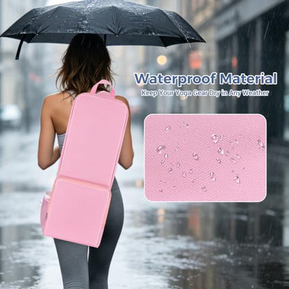 COOLBEBE Yoga Bag for Women with Side Mesh Pockets & Wet Dry Compartment - color: Pink