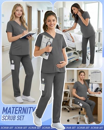 Women's Maternity Scrub Set - color: Gray, size: Small