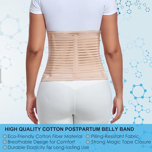 Postpartum & Post Surgery Abdominal Binder. Postpartum Belly Band - color: Beige-XL