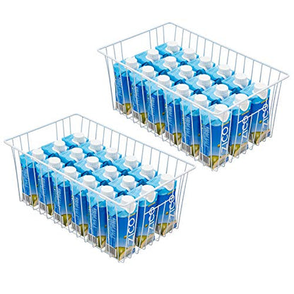 16inch Upright Freezer Organizer Baskets for 13-14,16-21 cu.ft Standup Freezer, Settle freezer chaos and reduce food waste effectively, Durable, Fully Use Space, Improve Air Circulate,Pack 3 - color: 16*12*6, white
