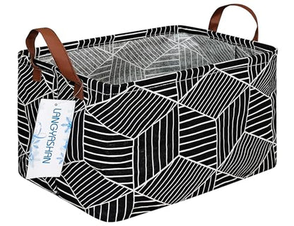 Rectangular Collapsible Storage Basket Nursery Organizer Black diamond - color: Rec Black diamond