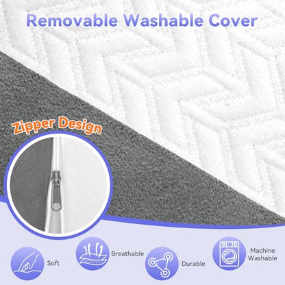 Vekkia Wedge Pillow for Side Sleeping, Back Support with High-Density Foam - color: White