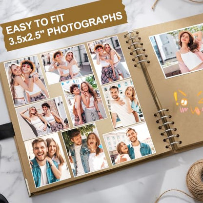 JOYIT 10x10 Scrapbook Album, 100 Pages Blank Hardcover Memory Book (Brown) - color: Brown