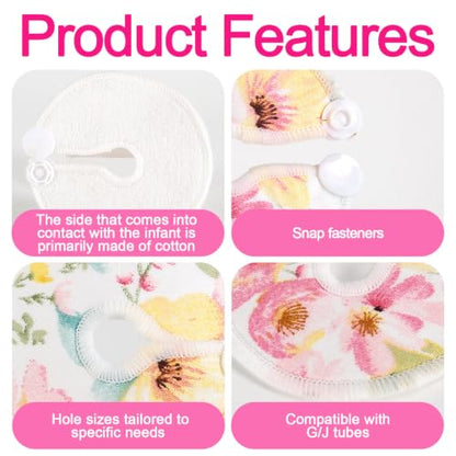 24 Pcs G Tube Button Covers and Laundry Bag Reusable Feeding Tube Pads