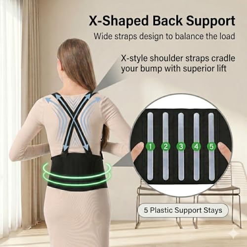 Paskyee 3-in-1 Pregnancy Belly Band – Adjustable Maternity Support Belt - size: M