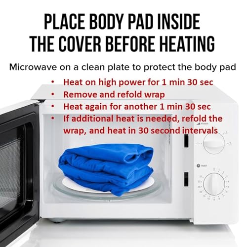 XL Microwavable Heating Pad with Cover Releases Moist Heat for Back Pain - color: Blue