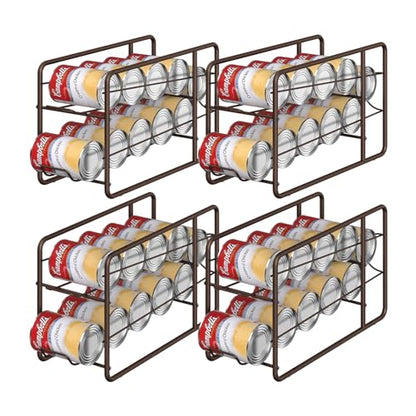 MOOACE 4 Pack Can Organizer for Pantry, Stackable Soda Can Dispenser Rack - color: Bronze