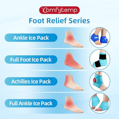 Comfytemp Ankle Ice Pack Wrap for Plantar Fasciitis, Achilles Tendonitis - color: Dark Blue, size: Standard