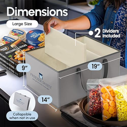 Stackable Chest Freezer Organizer Bins Collapsible Lg 4pk - size: 4 Pack Large 19x14x9"