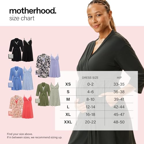 Motherhood Maternity Womens Nursing Chemise Nightgown, Robe and Swaddle 3-Piece Set - color: Checkmate Sage, size: Medium