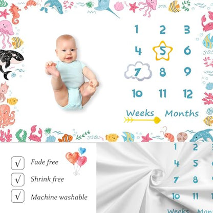 Alien UFO Baby Monthly Milestone Blanket Outer Space Theme