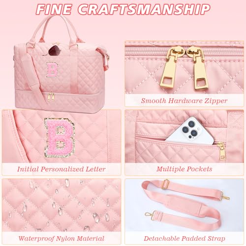 Letter Travel Bags with Makeup Personalized Gift for Kid(Pink,B) - color: Pink, style: B