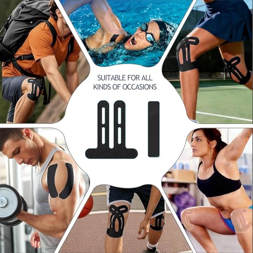 20 PCS Waterproof Kinesiology Tape, Precut Strips Knee Pain Relief Support - color: Black and Beige