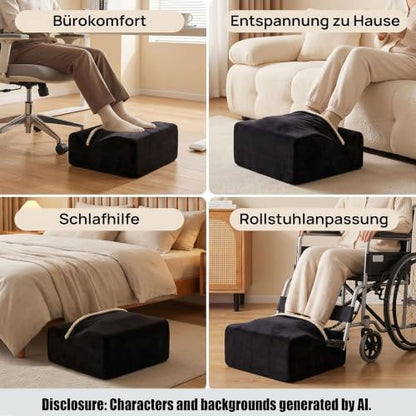 Keep Warm Foot Stool Foot Rest for Under Desk At Work - color: Black+