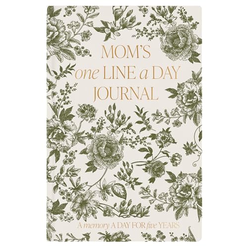 Sweet Water Decor Mom's One Line a Day Memory Journal, Cute Undated Entry Notebook for Women, 366 Ruled Pages for Capturing Highlights, Green Delft Faux Leather Hardcover Diary with Gold Foil Details - color: Green Delft, style: Mom's One Line A Day