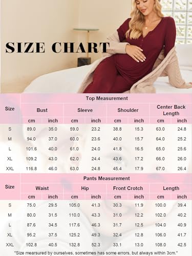 Ekouaer Maternity Nursing Pajama Set Long Sleeve Postpartum Pjs Mom Clothes - color: Heather Grey, size: Small