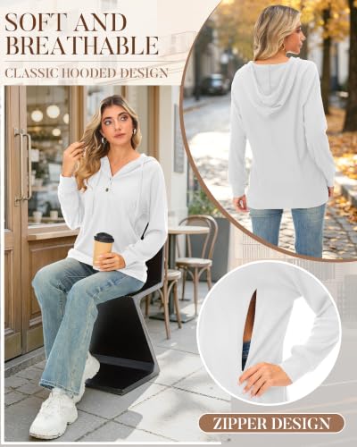 Neer Women's Nursing Hoodies Breastfeeding Shirts - color: White, size: Small