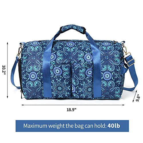 Boulder Bee Pickleball Tote Bag for Women with Paddle Holder - color: Blue-Duffel Bag
