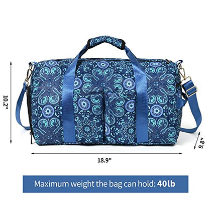 Boulder Bee Pickleball Tote Bag for Women with Paddle Holder - color: Blue-Duffel Bag