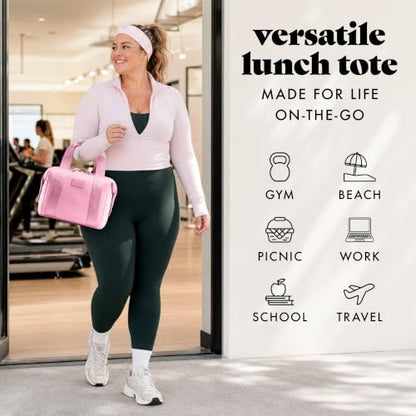Fit & Fresh Remi Neoprene Lunch Bag for Women w/Ice Pack & Containers - color: Pink, size: One Size