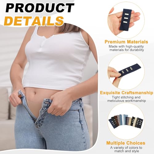 MECCANIXITY 5pcs Dark Blue Pants Waist Button Extenders for Women Men 3" - color: Dark Blue, size: 3"