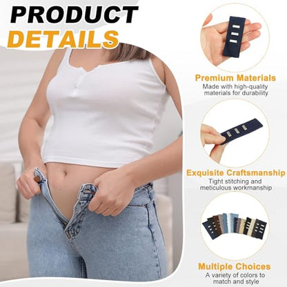 MECCANIXITY 5pcs Dark Blue Pants Waist Button Extenders for Women Men 3" - color: Dark Blue, size: 3"