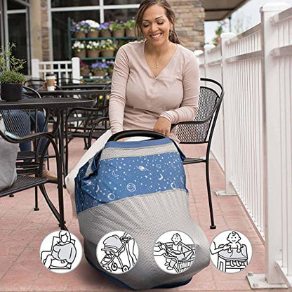 Boppy 4 and More Multi-Use Cover, UPF 50+ Nursing, Car Seat & Stroller - color: Blue