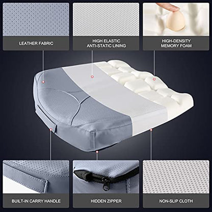 Car Memory Foam Heightening Seat Cushion for Short People Driving. - color: Gray