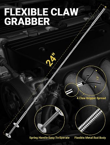 SARDVISA 2-Pack Pickup Tool Set with Telescoping Magnet and Claw Grabber - size: 2 Pack Magnetic Pickup Tool Set