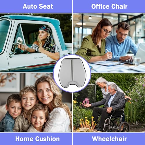 Soft Thin Gel Seat Cushion with 1 Inch Gel - Sciatica Relief - color: Light Gray