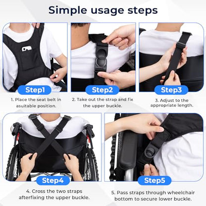Universal Wheelchair Seatbelt, Wheelchair Harness for Adults