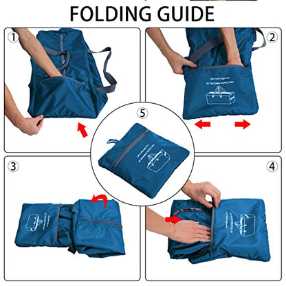 iFARADAY Foldable Duffel Bag Lightweight, 30 inch / 75L, Royal Blue - color: Blue-75L(with shoulder strap)