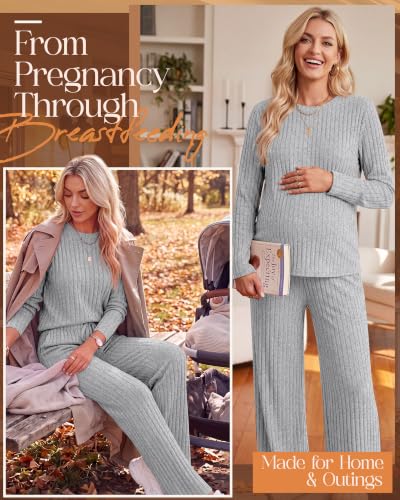 Huukeay 2 Piece Nursing Breastfeeding Set - color: Gray, size: X-Large