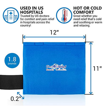 CoolRelief FlexGel - Versatile Gel Ice Pack Wrap for Knee, Shoulder, and Hip - Medical Grade Reusable - Advanced Cold Therapy (11" x 12" - Single Pack)
