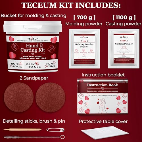 TECEUM Hand Casting Kit – Unique Gift for Couples, Family, Babies & Adults