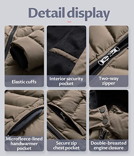 CREATMO US Women's Winter Hooded Coat Waterproof Warm Long Puffer Jacket Parka - color: Brown, size: Medium
