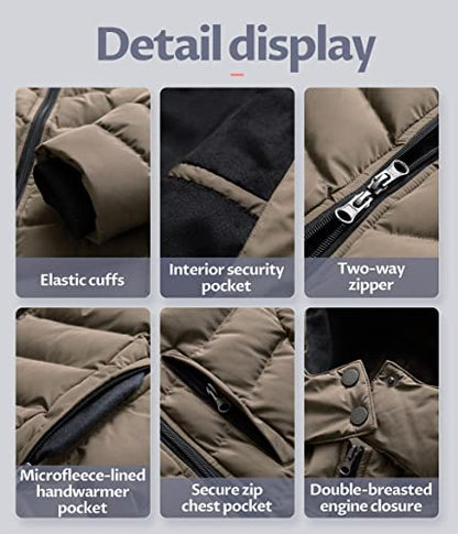 CREATMO US Women's Winter Hooded Coat Waterproof Warm Long Puffer Jacket Parka - color: Brown, size: Medium