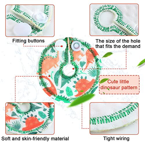 Breling 24 Pack G Tube Pads Cotton Button Covers for Care