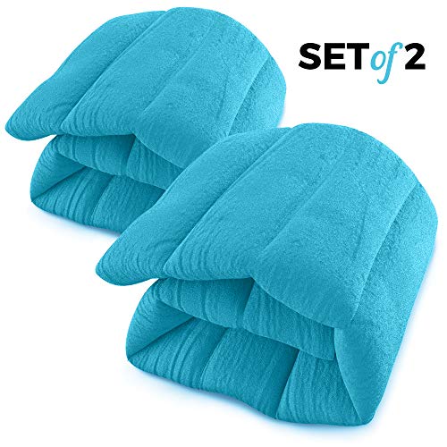 Microwavable Heating Pads Release Moist Heat for Back Pain, 7x22”, 2 Pieces - color: Teal