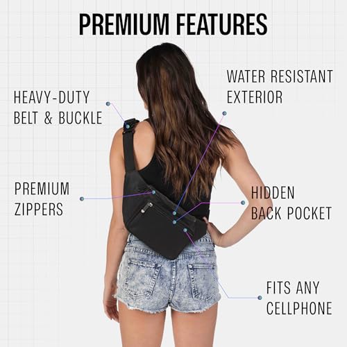 SoJourner Waterproof Fanny Pack, Black - color: Black - Solid