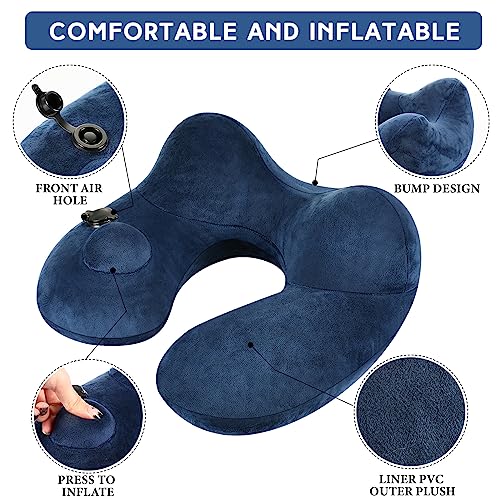 Xtinmee 2pcs Self-Inflatable Pillow with Compact Bag, Peacock Green, Blue - color: Peacock Green, Blue