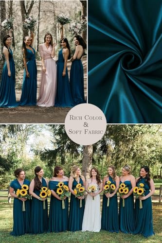72styles Maxi Infinity Dress for Bridesmaids, Convertible Multi-Way Wrap - color: Teal Blue, size: One Size