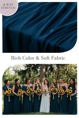 72styles Maxi Infinity Dress for Bridesmaids, Convertible Multi-Way Wrap - color: Teal Blue, size: One Size Plus