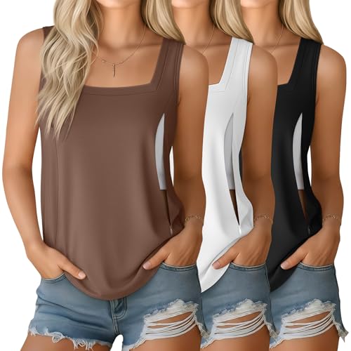 Oakgarden 3 Pack Women's Maternity Nursing Tank Tops - color: Black, White, Coffee, size: Small