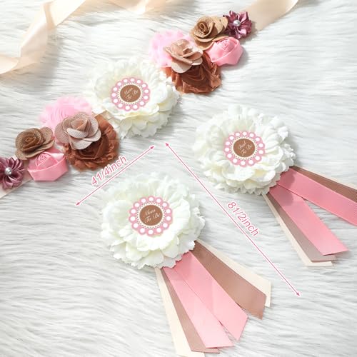 Chicingyou Mom to Be Sash Cielito Lindo Pink Belly Band Corsage Pins - color: Pink