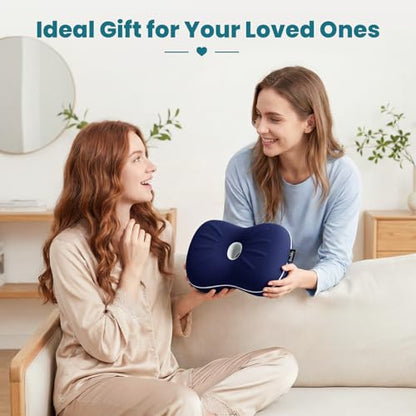 Knee Pillow for Side Sleepers - Smooth Spine Alignment Pillow, Memory Foam Knee Pillows for Back Hip Pain, Spine Aligning, Sciatica, Surgery Recovery (Blue+Grey 2 Cover, Without an Elastic Band) - color: Blue+grey 2 Cover