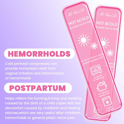 Reusable Postpartum Perineal Ice Pack - Hot & Cold Therapy Pads for Hemorrhoid Relief, Uterine Cramps, C-Section Recovery, Reduces Swelling - Hypoallergenic & Leak-Proof (Pink) - color: Pink